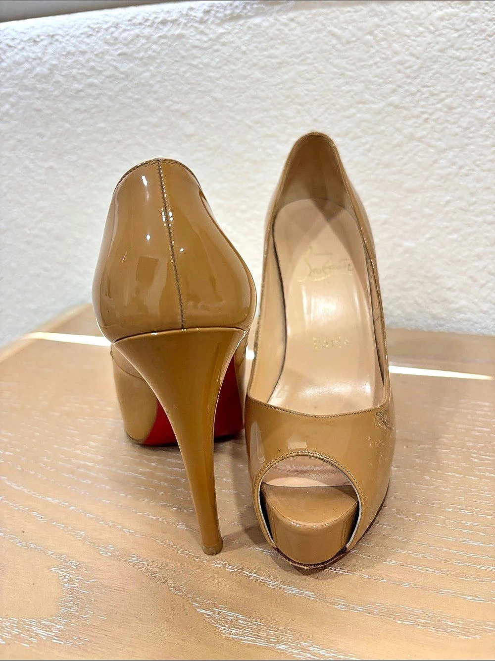 Christian Louboutin Patent Leather Peep Toe Pump
